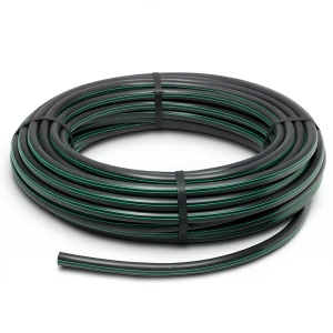 HDPE Plastic Coil Pipe Nominal Pressure 12.5 Bar PE 80 OD 25 mm SDR 11 Black with Green Stripes