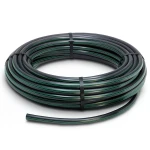 لفة أنابيب HDPE ضغط 12.5 بار PE 80 قطر خارجي 63 مم SDR 11 أسود مع خطوط خضراء