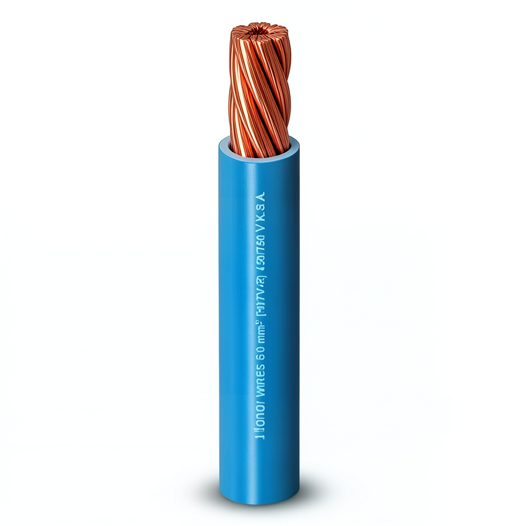 لفة سلك كهرباء مفرد مجدول 150 مم2 450/750 فولت موصل نحاس معزول PVC لون أزرق | شركة الفنار