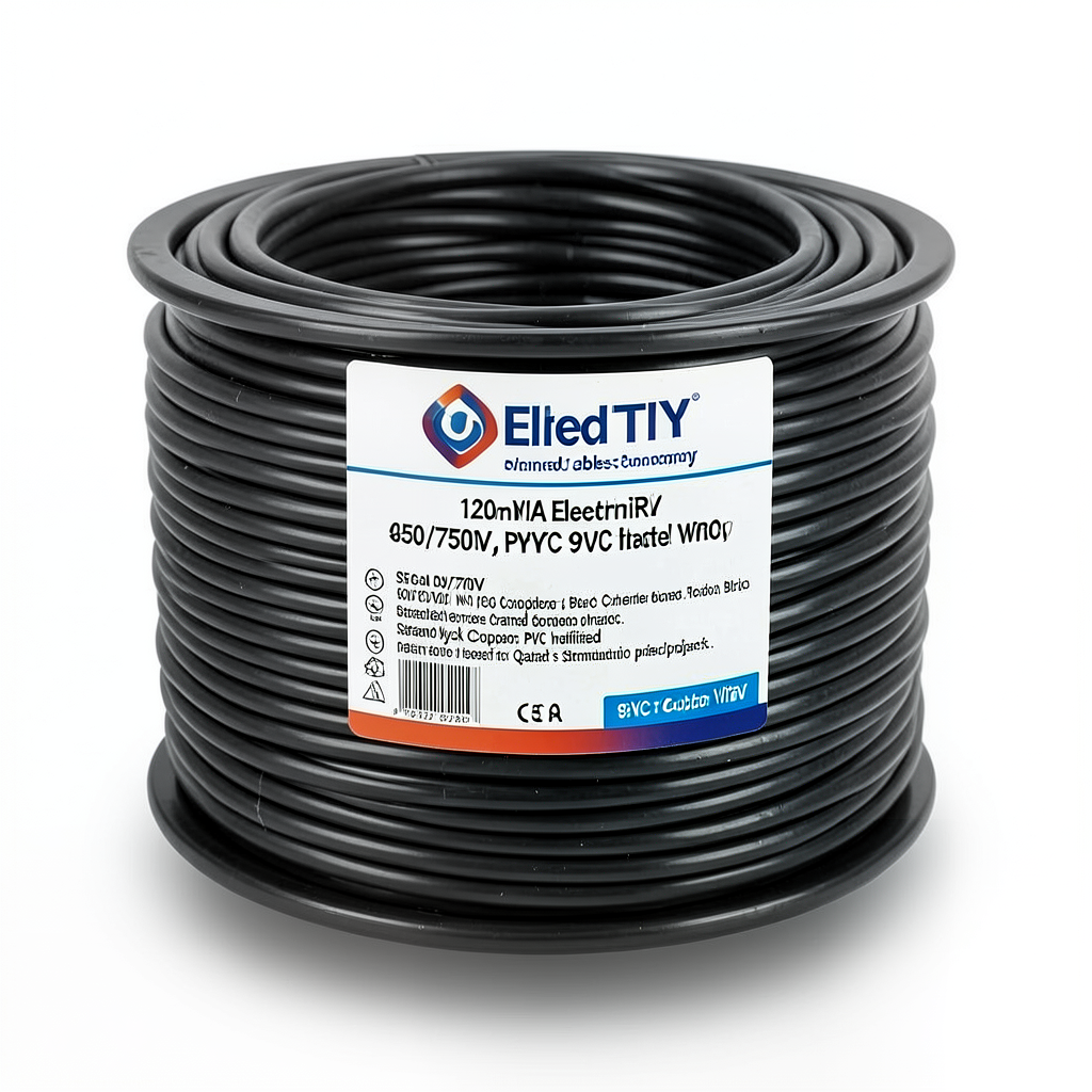 120mm NYA Electrical Wire 450/750V, Stranded Copper, PVC 90°C Insulated, Black | Asharqiyah Cables Company for Industry