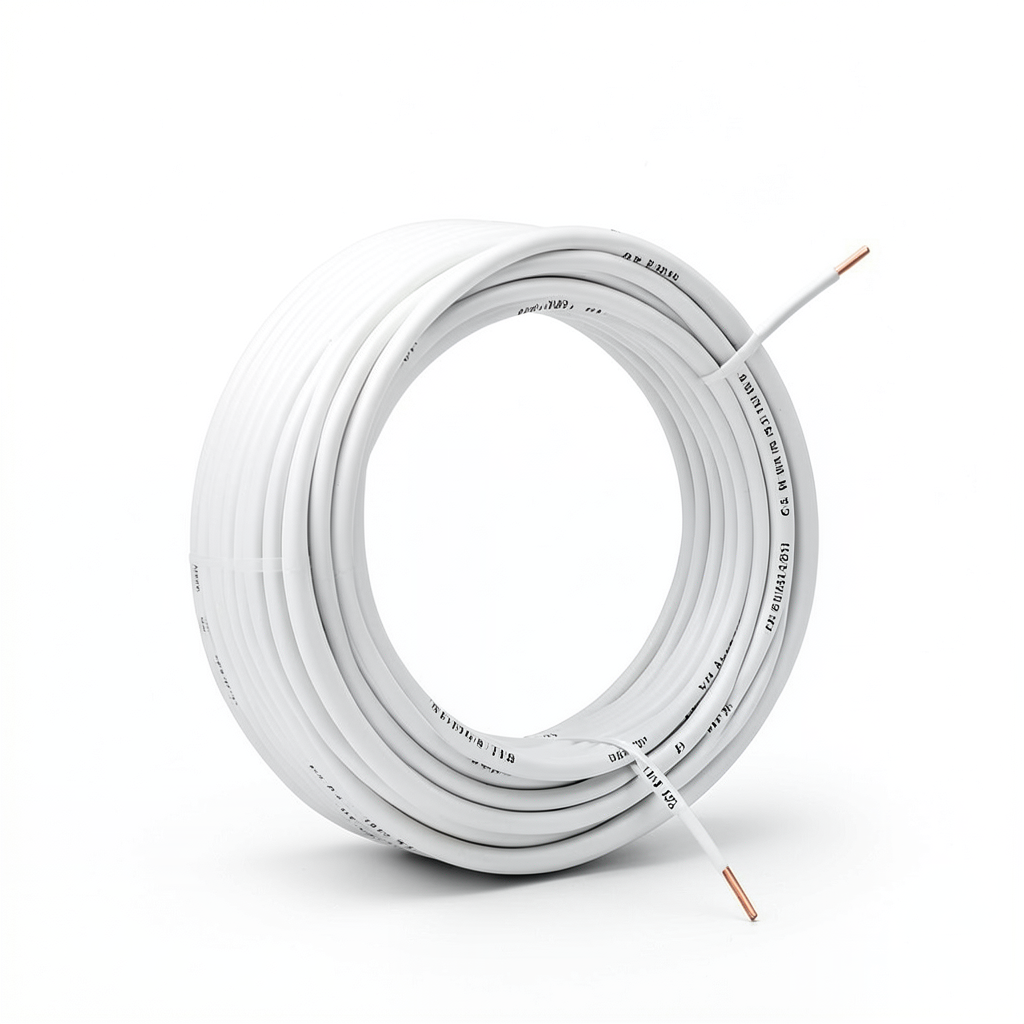 كابل نحاس THHN/THWN عزل PVC 105°C مقاس 2.08 مم² 600 فولت طول 250 قدم أبيض | شركة الفنار