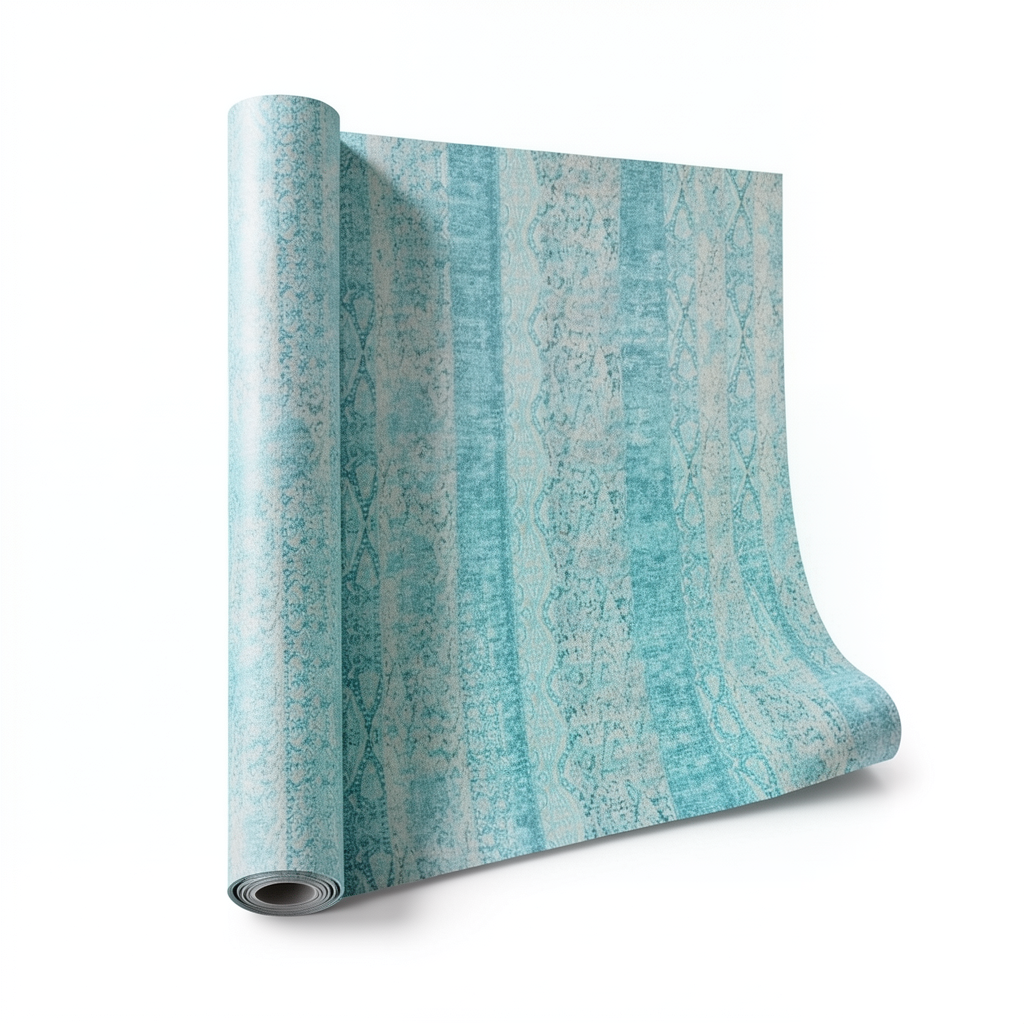 Patterned Wallpaper Turquoise Color 10m x 1.06m, Model 5925