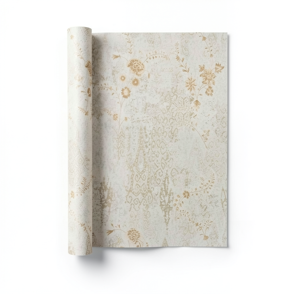 Italian Patterned Wall Covering 10 m x 1.06 m Pale Beige, Model 5926