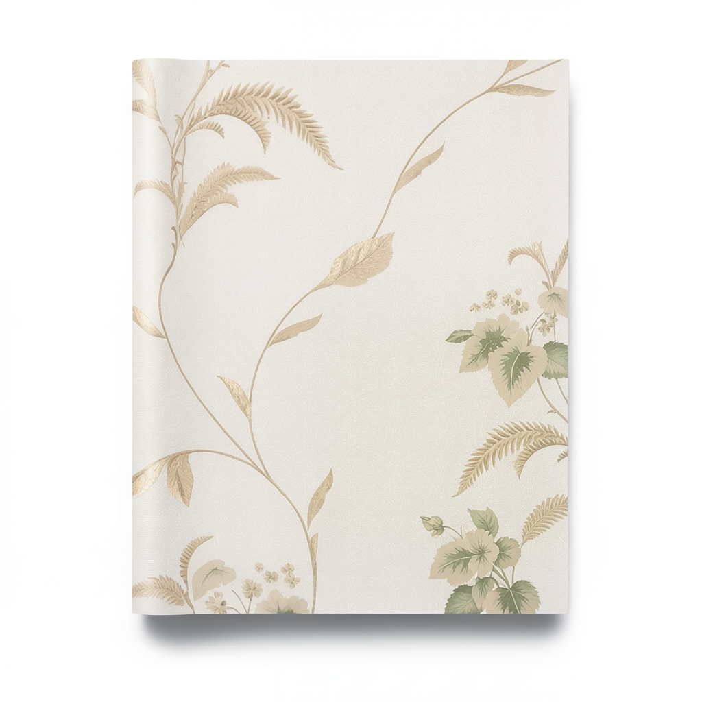 Floral Wall Decoration Pale Beige, 10m x 1.06m, Model 5919