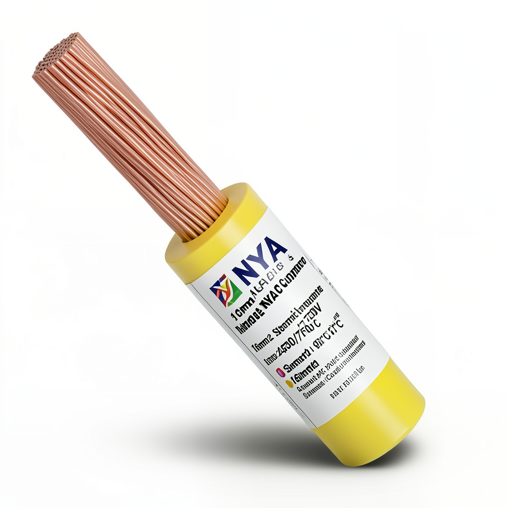 سلك كهرباء 16 مم2 NYA 450/750 فولت، نحاس مجدول، معزول PVC 90°C، اصفر | شركة كابلات الشرقية للصناعة