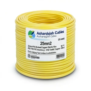 25mm2 NYA Stranded Copper Electric Wire 450/750V PVC 90°C Yellow | Asharqiyah Cables Company for Industry