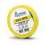 لفة سلك كهرباء 25 مم2 NYA نحاس مجدول 450/750 فولت عزل PVC 90°C أصفر | شركة كابلات الشرقية للصناعة