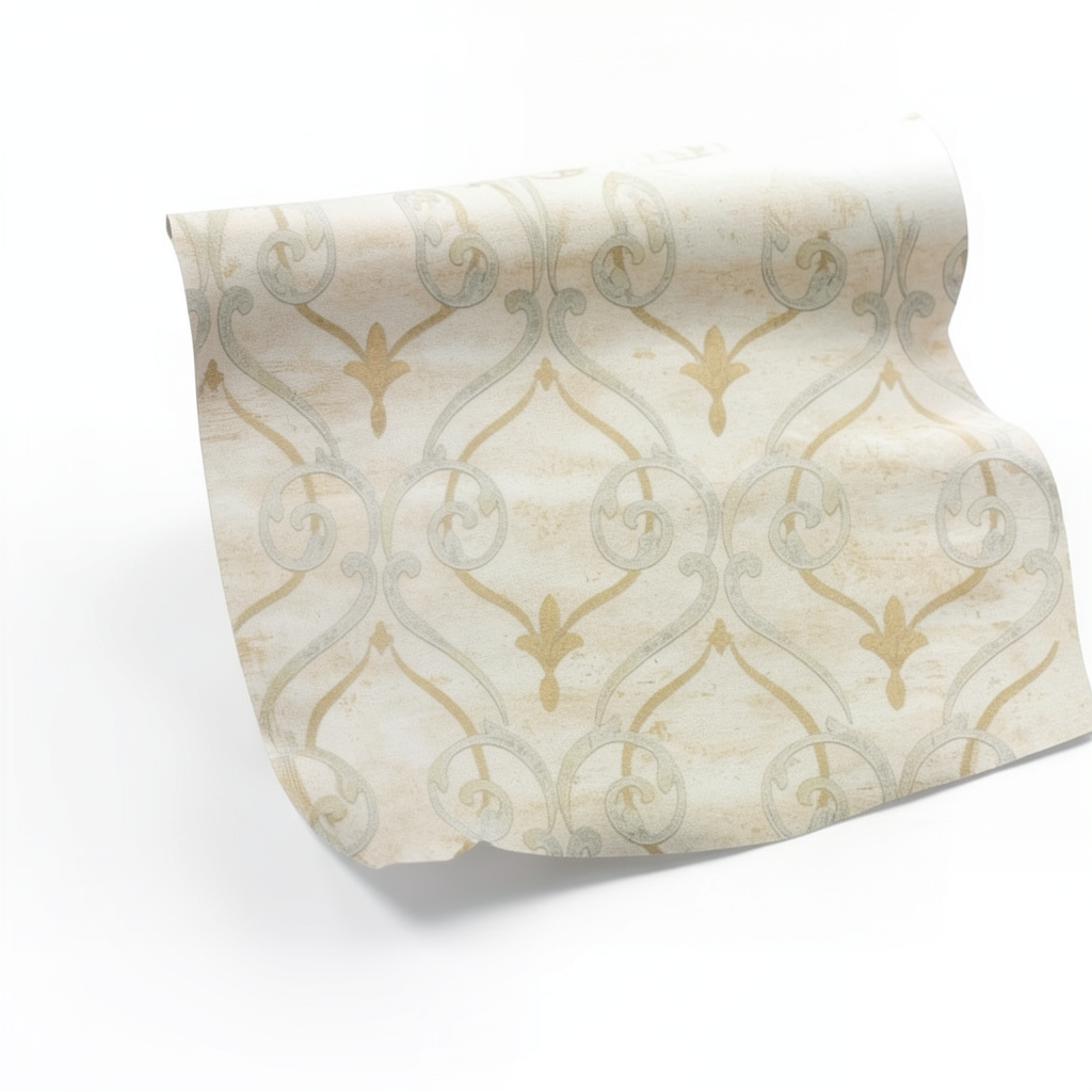 Classic Wallpaper Length 10m, Width 0.73m, Beige Color, Model 81001