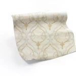 Classic Wallpaper Length 10m, Width 0.73m, Beige Color, Model 81001