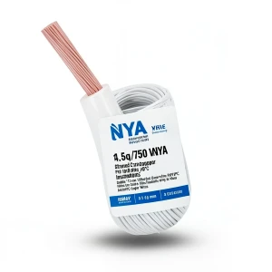 سلك 1.5 مم NYA 450/750 فولت، نحاس مجدول، عزل PVC 90°C، أبيض | شركة كابلات الشرقية للصناعة
