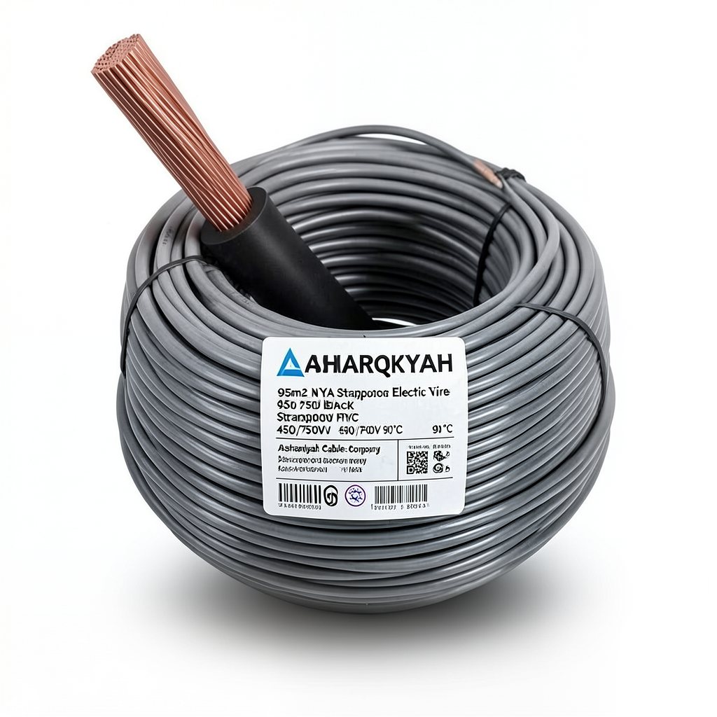 سلك كهرباء نحاس مجدول NYA 95 مم2 450/750 فولت عزل PVC 90°C اسود | شركة كابلات الشرقية للصناعة