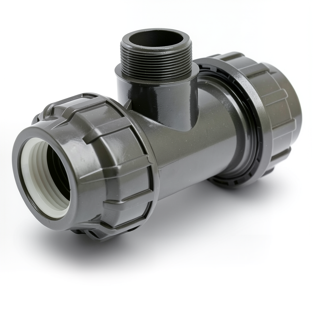 Compression Male Tee with BSP Thread - HDPE Piping