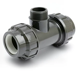 Compression Male Tee with BSP Thread - HDPE Piping