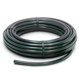 HDPE Plastic Coil Pipe PN 12.5 Bar PE 80 OD 160 mm SDR 11 Black with Green Stripes