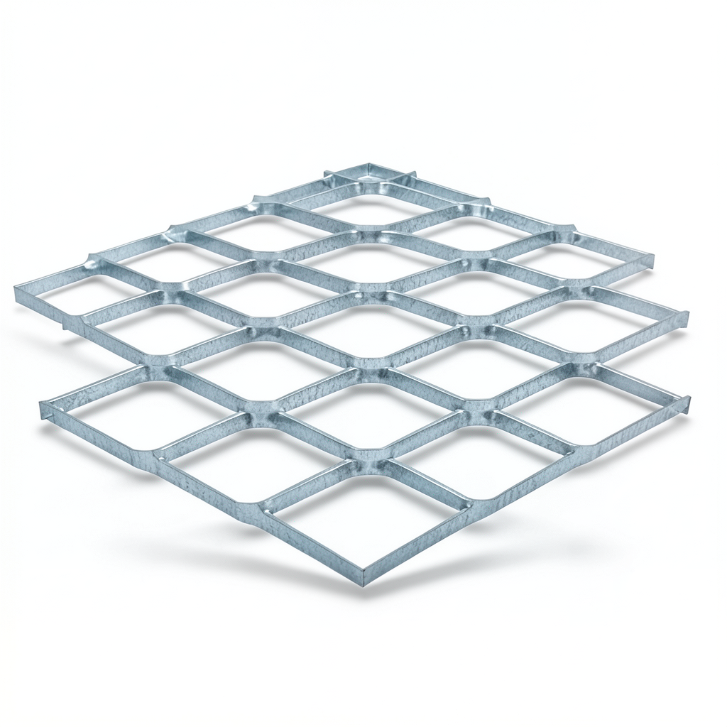 Galvanised Steel Expanded Metal Mesh Bahri Thickness 1.5 mm Width 1.22 m Length 6 m