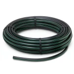 لفة أنابيب HDPE ضغط 12.5 بار PE 80، قطر خارجي 125 مم SDR 11 أسود مع خط أخضر