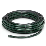 لفة أنابيب HDPE ضغط 16 بار PE 80 قطر خارجي 90 مم SDR 9 أسود مع خطوط خضراء