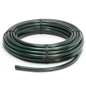 لفة أنابيب بلاستيك HDPE ضغط 12.5 بار PE 80 قطر خارجي 160 مم SDR 11 أسود مع خطوط خضراء