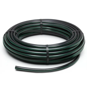 HDPE Plastic Coil Pipe PN 16 Bar PE 80 OD 16 mm SDR 9 Black with Green Stripes