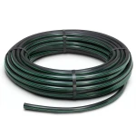 لفة أنابيب HDPE ضغط 16 بار PE 80 قطر خارجي 125 مم SDR 9 أسود مع خطوط خضراء