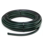 لفة أنابيب بلاستيك HDPE ضغط 16 بار PE 80 قطر خارجي 160 مم SDR 9 أسود مع خطوط خضراء