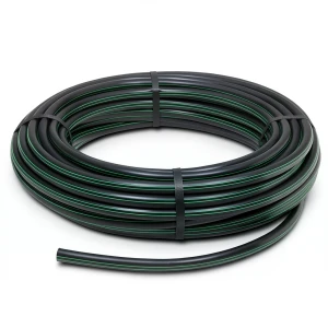 HDPE Plastic Coil Pipe PN 16 Bar PE 80 OD 160 mm SDR 9 Black with Green Stripes
