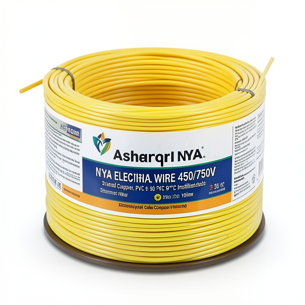 35mm NYA Electrical Wire 450/750V, Stranded Copper, PVC 90°C Insulated, Yellow | Asharqiyah Cables Company for Industry