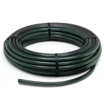 لفة أنابيب بلاستيك HDPE ضغط اسمي 16 بار PE80 قطر خارجي 32 مم SDR 9 أسود مع خطوط خضراء