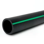 مواسير HDPE ضغط 4 بار PE 80 قطر خارجي 180 مم SDR 41 أسود مع خطوط خضراء