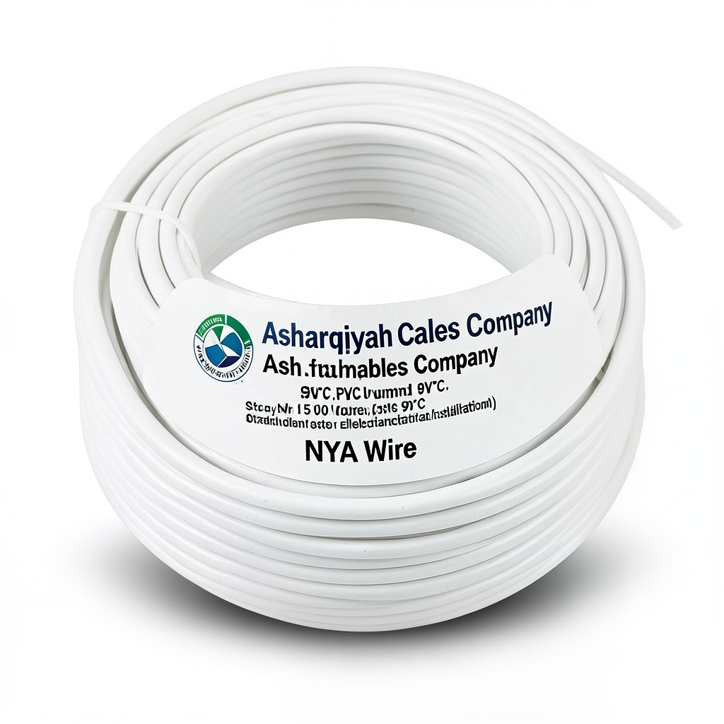 سلك 1.5 مم NYA 450/750 فولت، نحاس مجدول، عزل PVC 90°C، أبيض | شركة كابلات الشرقية للصناعة