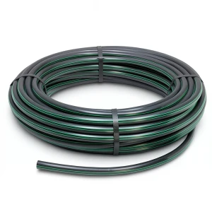 HDPE Plastic Coil Pipe Nominal Pressure 16 Bar PE 80 63 mm SDR 9 Black with Green Stripes