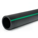 أنابيب بلاستيك HDPE ضغط 4 بار PE 80 قطر خارجي 280 مم SDR 41 أسود مع خطوط خضراء