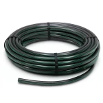 لفة أنابيب بلاستيك HDPE ضغط 16 بار PE 80 قطر خارجي 110 مم SDR 9 لون أسود مع خط أخضر