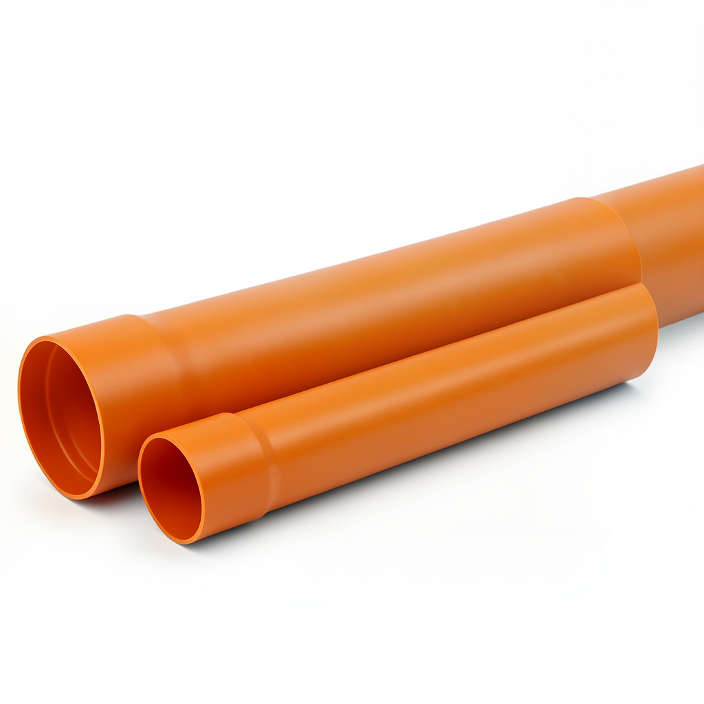 UPVC Plastic Pipe Sewerage 10 Bar 32 mm Size 1.6 mm Thickness Orange Brown