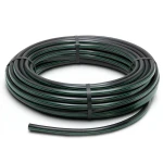 لفة أنابيب HDPE ضغط 16 بار PE 80 قطر خارجي 125 مم SDR 9 أسود مع خطوط خضراء