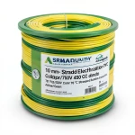 10 mm² Stranded Electrical Wire 450/750V Copper Conductor PVC 70°C Yellow/Green | Asharqiyah Cables Company for Industry