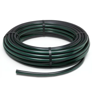 لفة أنابيب بلاستيك HDPE ضغط 16 بار PE 80 قطر خارجي 160 مم SDR 9 أسود مع خطوط خضراء