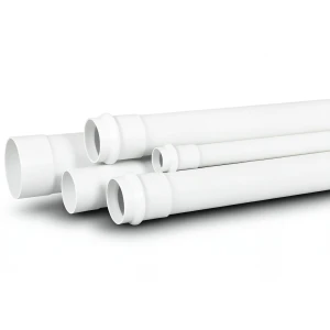 UPVC Plastic Pipe for Sewerage Systems SDR 34.4 Size 50 mm Thickness 1.5 mm White Color