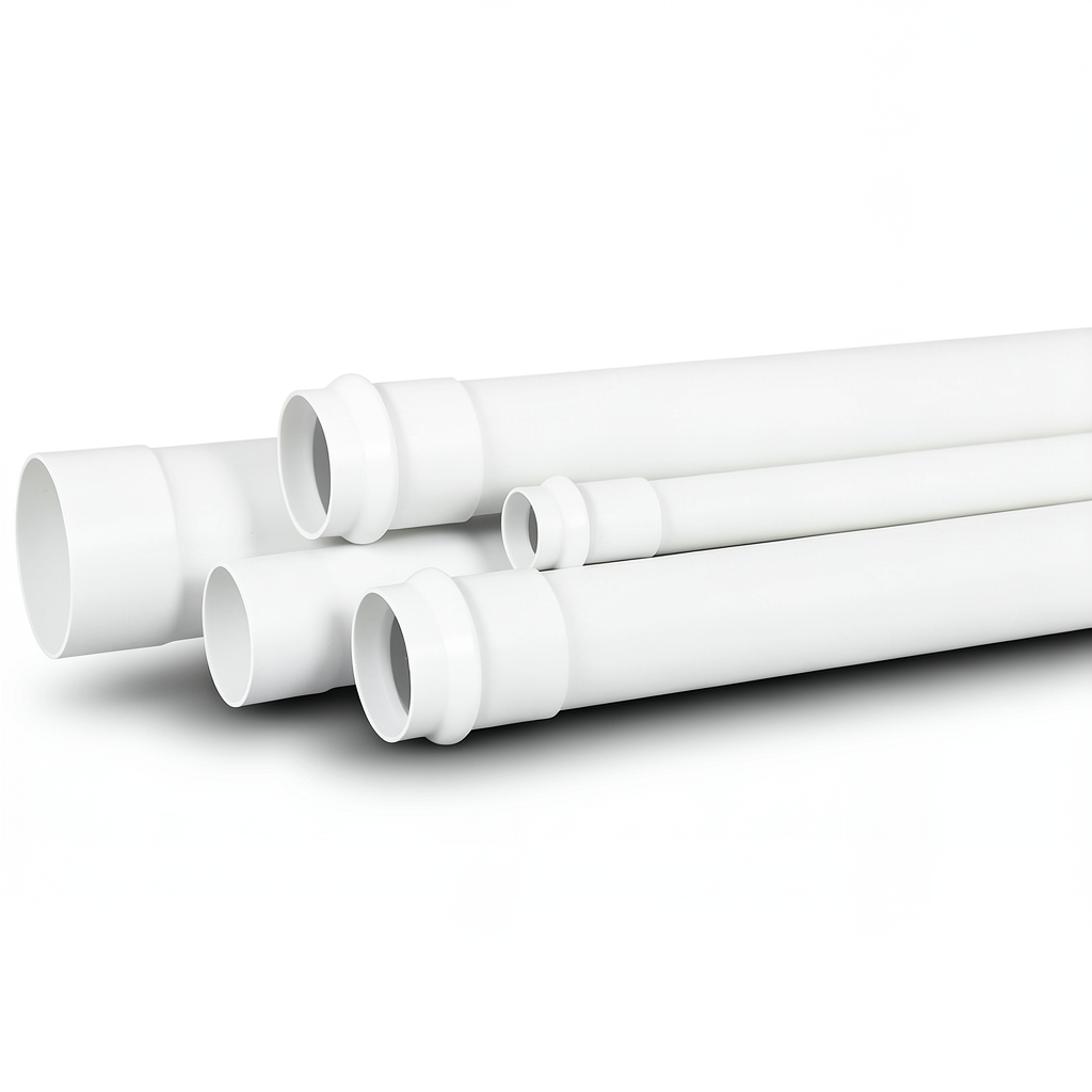 مواسير بلاستيك UPVC لأنظمة الصرف الصحي SDR 34.4 مقاس 50 مم سمك 1.5 مم لون أبيض