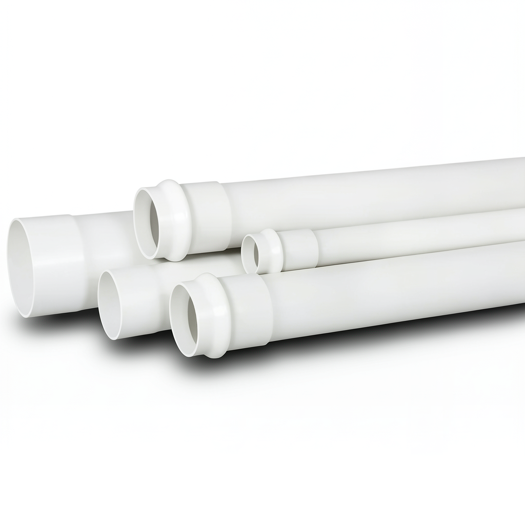 UPVC Pipe for Sewerage Systems SDR 34.4 Size 63 mm Thickness 1.9 mm White Color