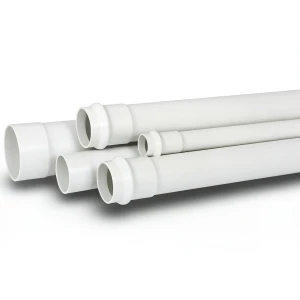 أنابيب بلاستيك UPVC لأنظمة الصرف الصحي SDR 34.4 مقاس 75 ملم سمك 2.2 ملم لون أبيض