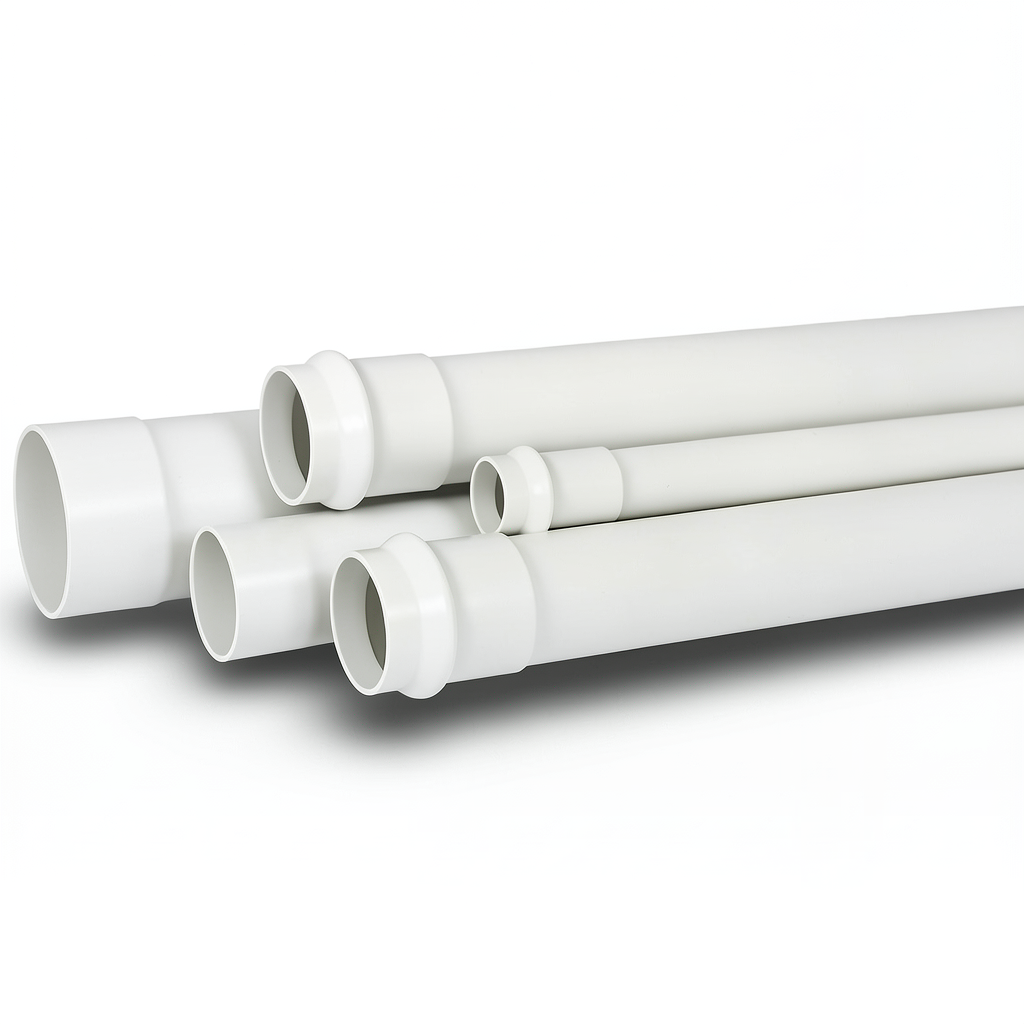 UPVC Plastic Pipe for Sewerage SDR 34.4 Size 75 mm Thickness 2.2 mm White