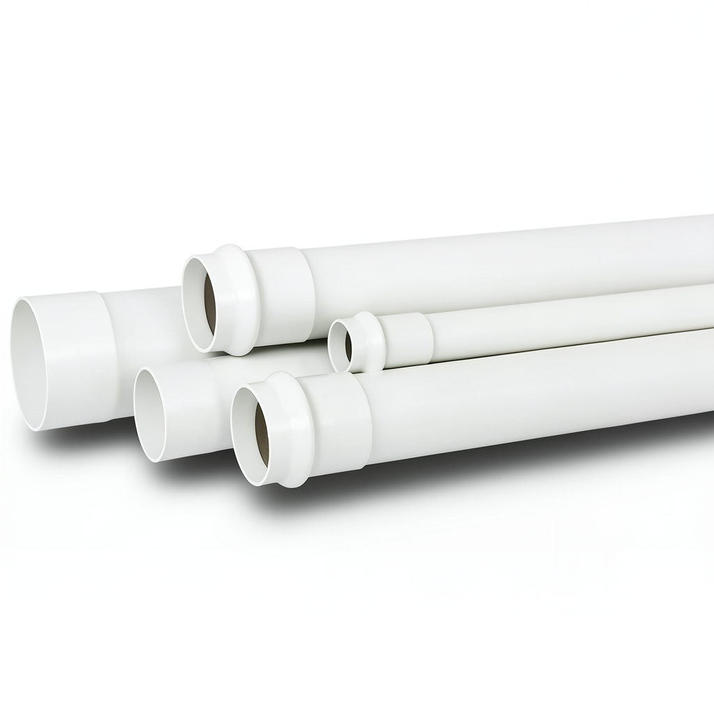 UPVC Pipe for Sewerage Systems SDR 34.4 Size 90 mm Thickness 2.7 mm White Color