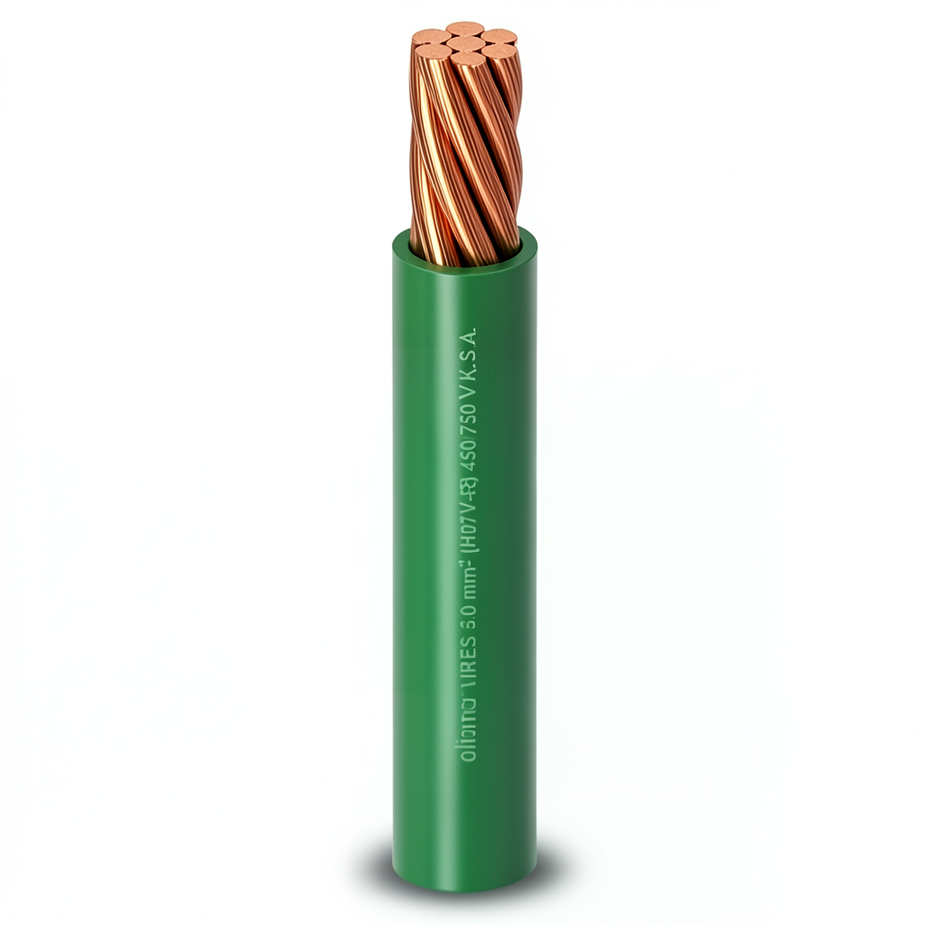 PVC Insulated Stranded Copper Single Wire 10mm² 450/750V, Green | Al Fanar