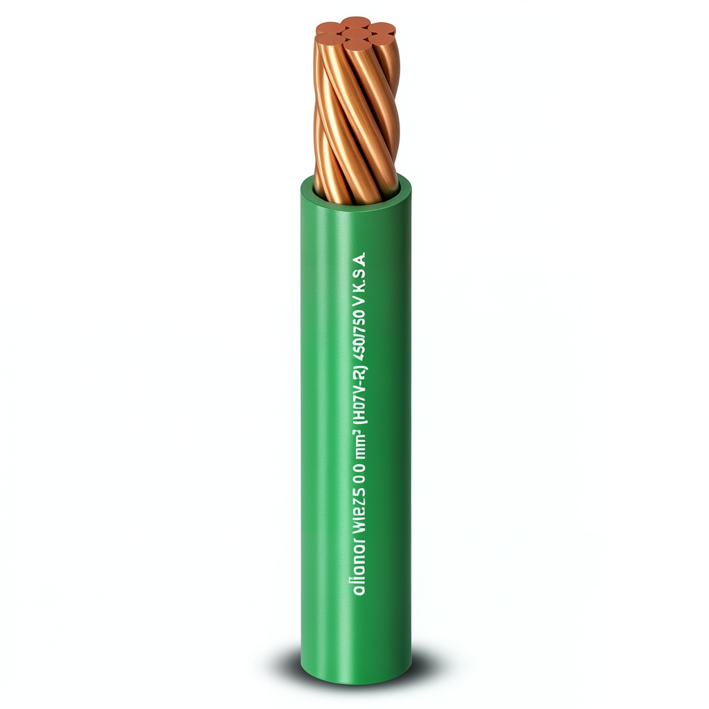 سلك مفرد نحاس مجدول معزول PVC، مقاس 25 mm2، 450/750 فولت، أخضر | شركة الفنار