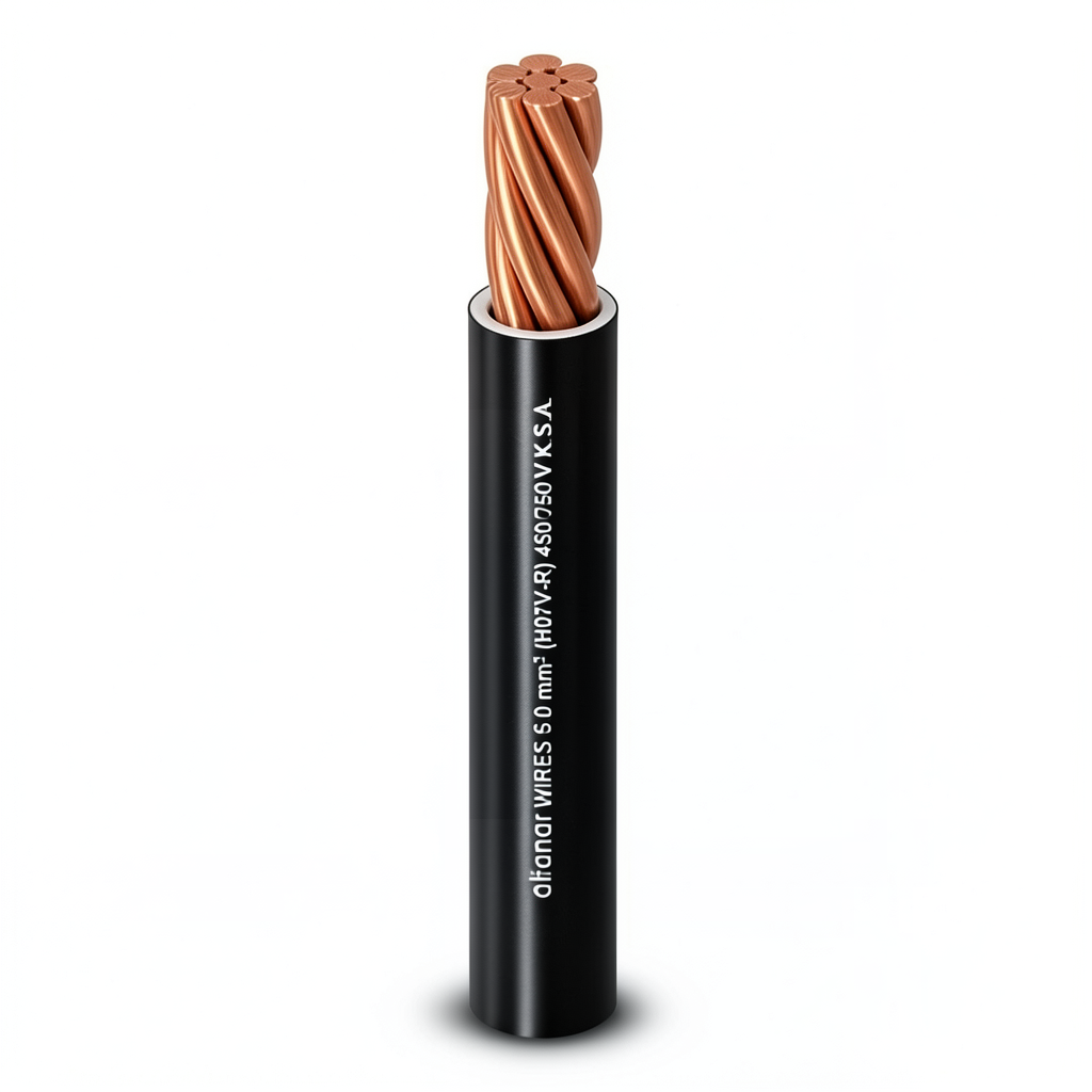 Copper Stranded Wire Size 400mm 450/750V, PVC Sheathed, Black | Al Fanar