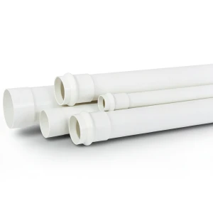 UPVC Plastic Pipe for Sewerage Systems SDR 34.4 Size 50 mm Thickness 1.5 mm White Color