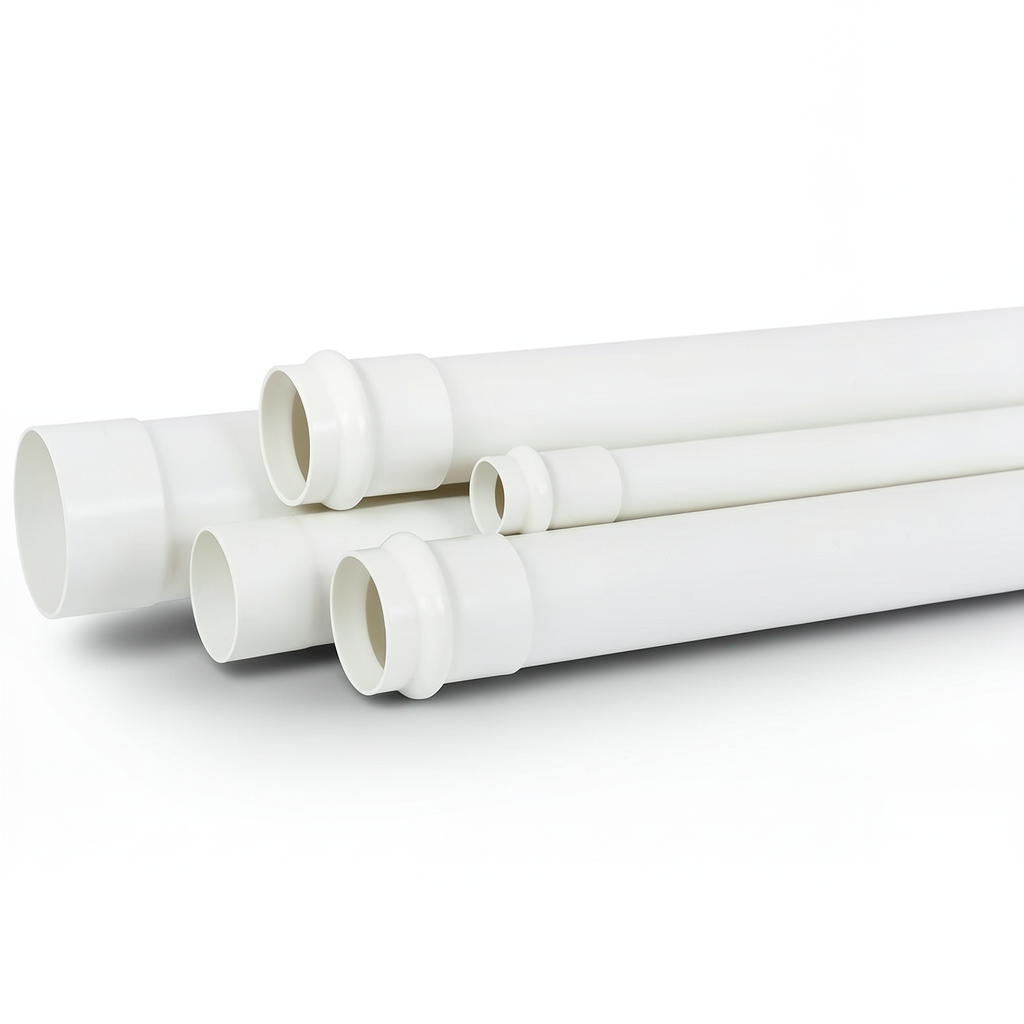 مواسير بلاستيك UPVC لأنظمة الصرف الصحي SDR 34.4 مقاس 50 مم سمك 1.5 مم لون أبيض