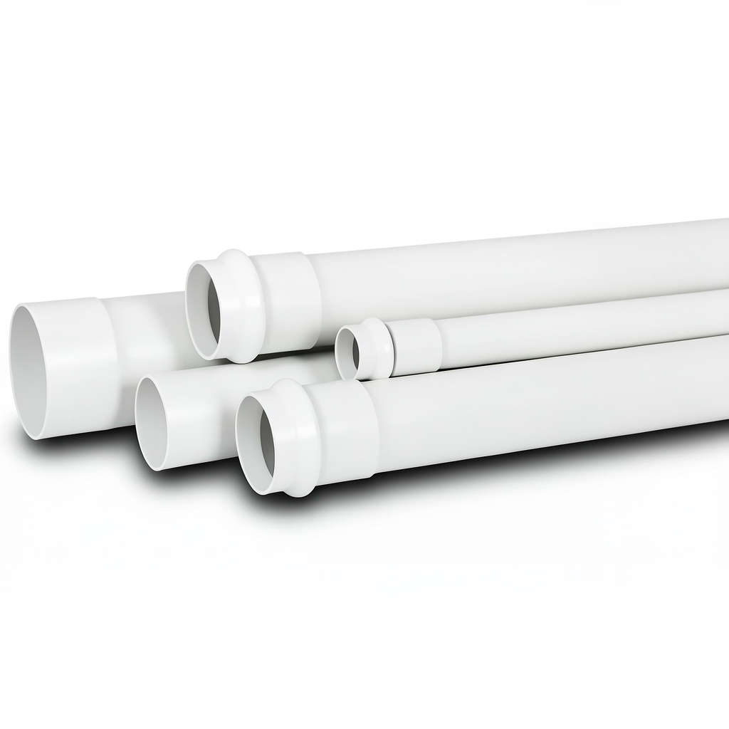 أنابيب UPVC لأنظمة الصرف الصحي SDR 34.4 مقاس 90 مم سماكة 2.7 مم لون أبيض