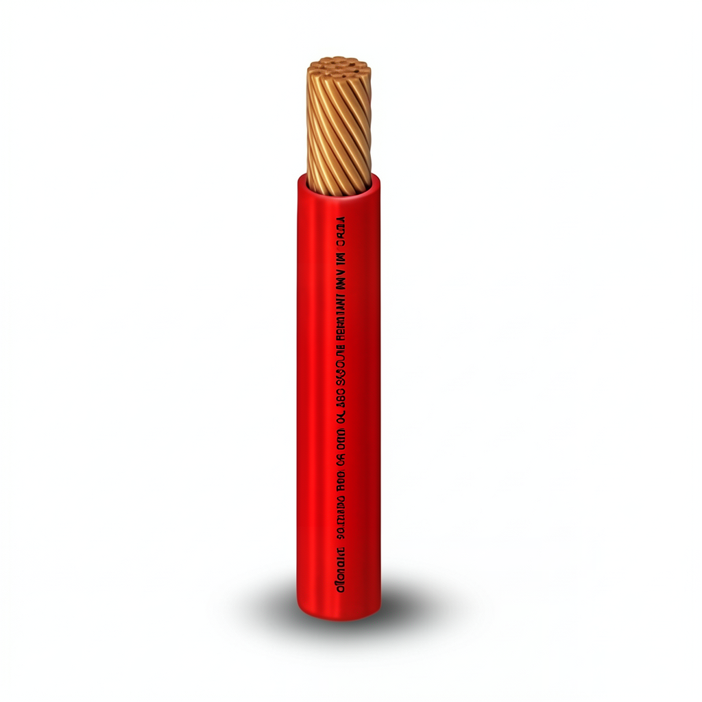 كابل نحاس THHN/THWN عزل PVC 105°C مقاس 13.3 مم² قطر 6.4 مم 600 فولت طول 500 قدم أحمر | شركة الفنار